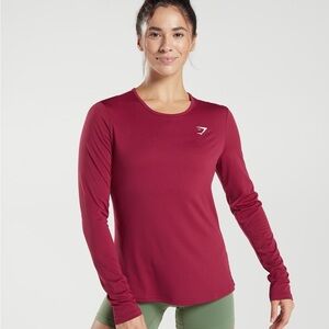 Gymshark Burgundy Long Sleeve Tee
